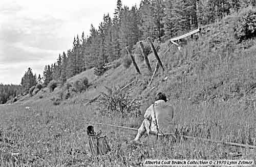 Amy Zelmer filming for the Alberta Coal Branch Project.