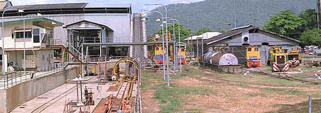 Photo of engine house and mill dump